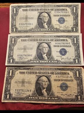 Vintage One Dollar Silver Certificates From 1935